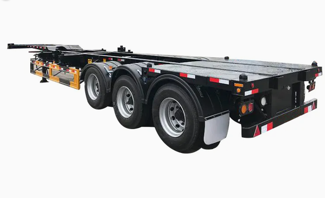 Heavy Duty 3 Axle 40ft Skeleton Semi Trailer for 30-60 Ton Loading