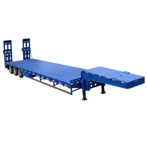 3 Axle 60 Ton Lowbed Semi Trailer Heavy Duty Excavator Transport Trailer