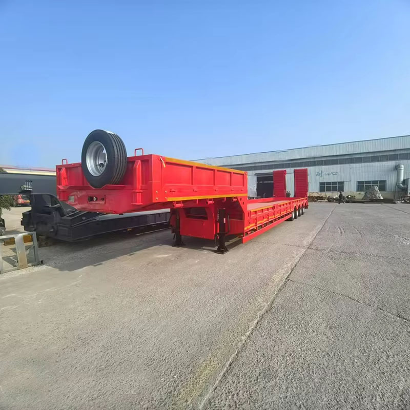 High Capacity 70t Custermized Lowboy Trailer for Heavy Cargo Transport