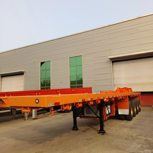 Chengxin High Strength 3 Axle Flatbed Semi Trailer for Container and Bulk Cargo Transport