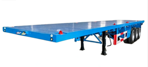 High Strength 3 Axle Flatbed Semi Trailer with 40-60 Tons Capacity