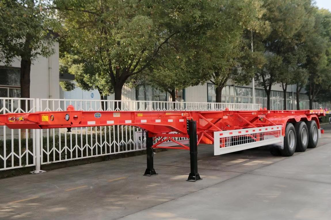 20ft Dual-axle Skeleton Chassis Trailer for Port Logistics